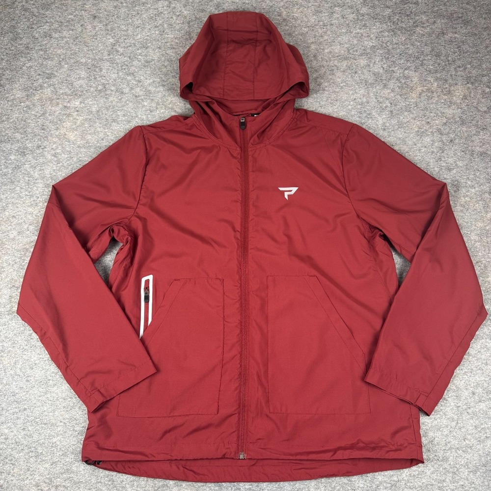 Paddletek Performance Windbreaker Jacket Full Zip Pockets Red Unisex Large L